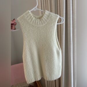 LPA Fuzzy Cream Knit Top